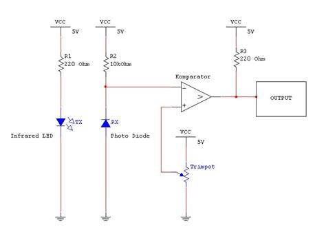 rangkaian alarm sensor infrared