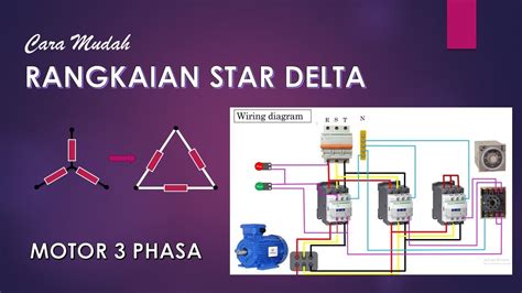 rangkaian star delta motor 3 phase