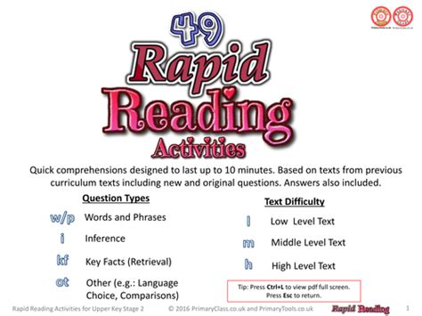 Rapid Reading 49 Quick Reading Activities For Upper Reading Comprehension Activities Ks2 - Reading Comprehension Activities Ks2
