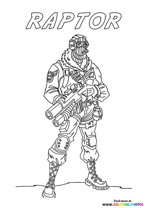 raptor fortnite coloring page