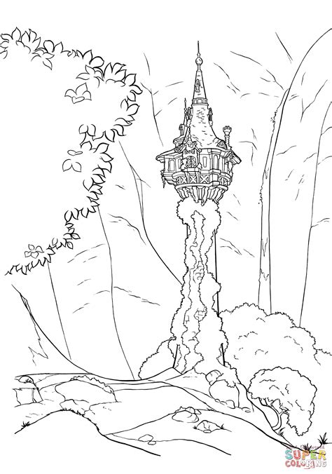 Rapunzel Tower Coloring Page