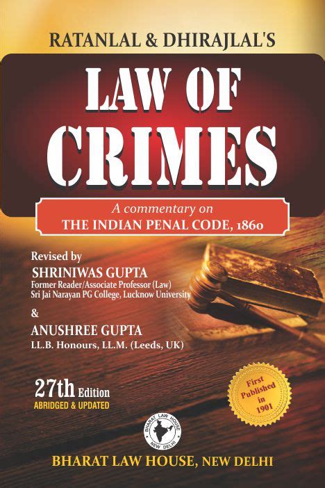 Read Ratanlal Dhirajlals Law Of Crimes Ss 1 To 298 By C K Thakker 