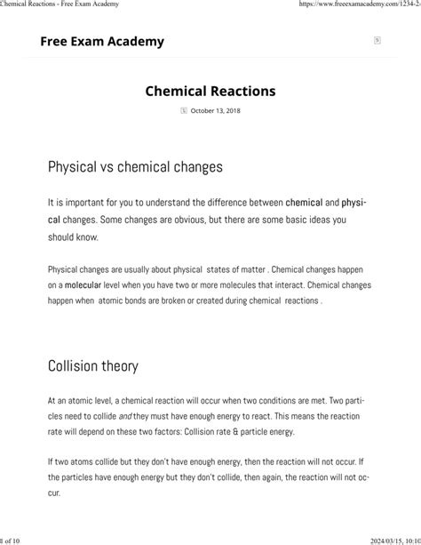 rates and reactions study guide