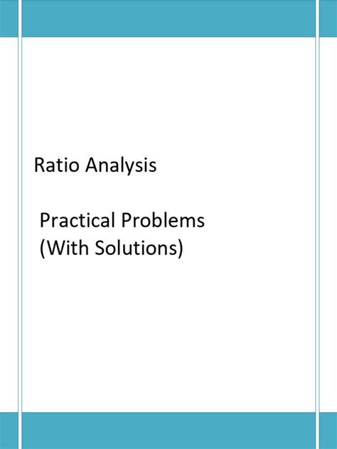 Ratio Analysis Problems Solved