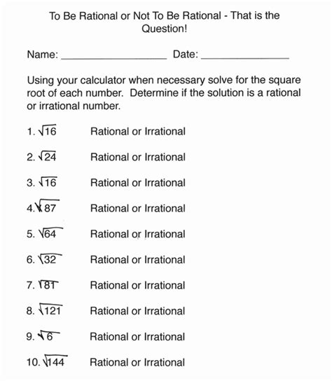 Rational And Irrational Numbers Worksheet Third Space Learning Rational Irrational Worksheet - Rational Irrational Worksheet