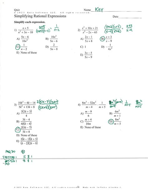 Rational Expressions Answer Key Algebra 2 Plato