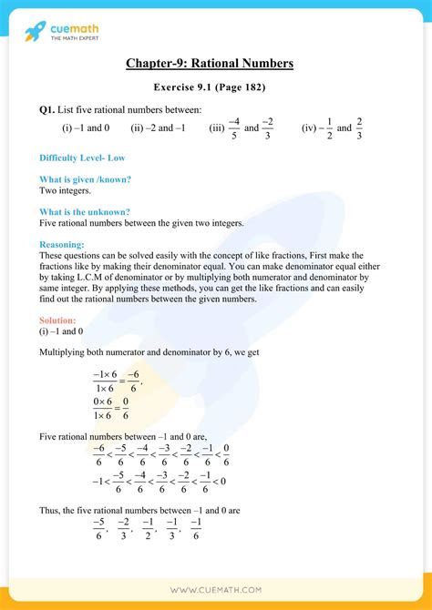 Rational Numbers Class 7 Pdf