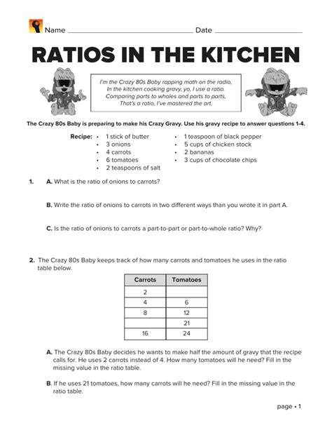ratios in the kitchen math answers
