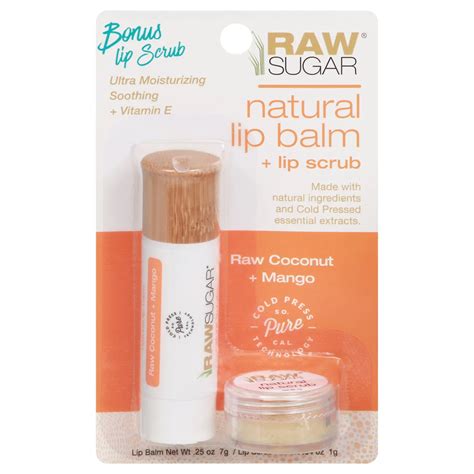 raw sugar natural lip balm and scrub set