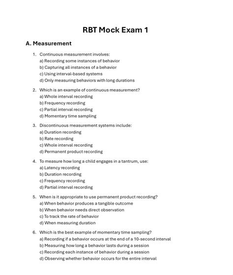 Rbt Mock Exam