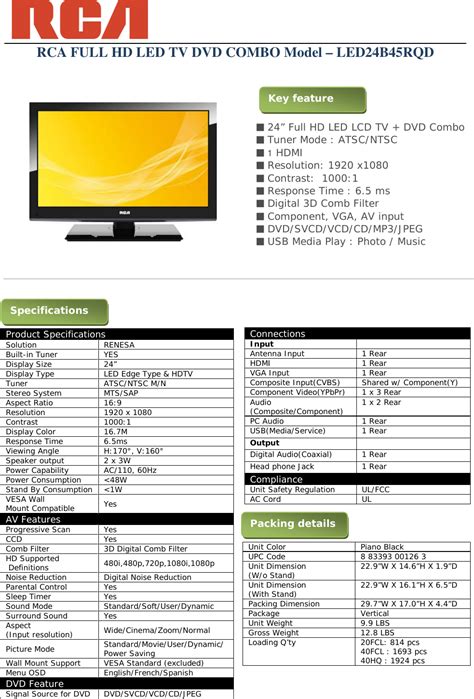 Download Rca Tv Dvd Combo User Guide 