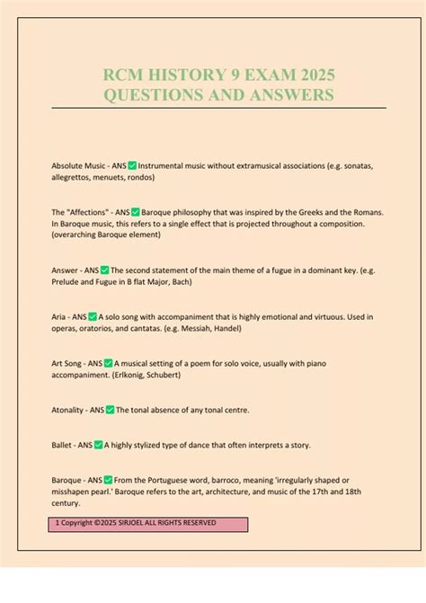 Rcm Exam History Answer
