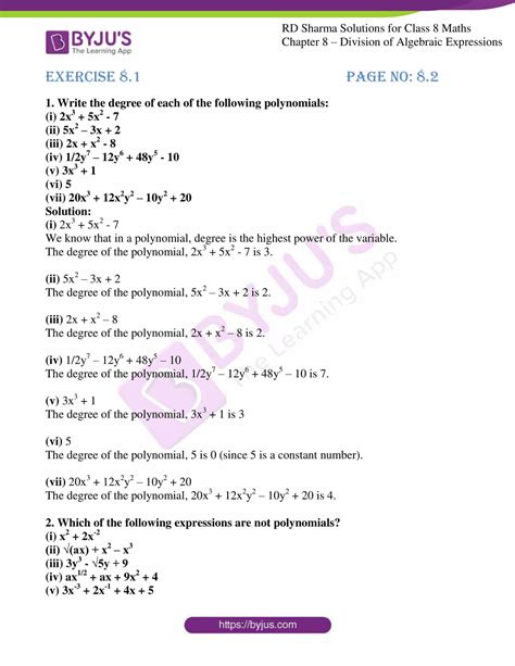 Rd Sharma Class 8 Solutions