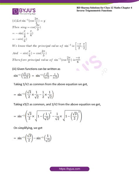 Read Online Rd Sharma Class 12 Solutions Inverse Trigonometry 