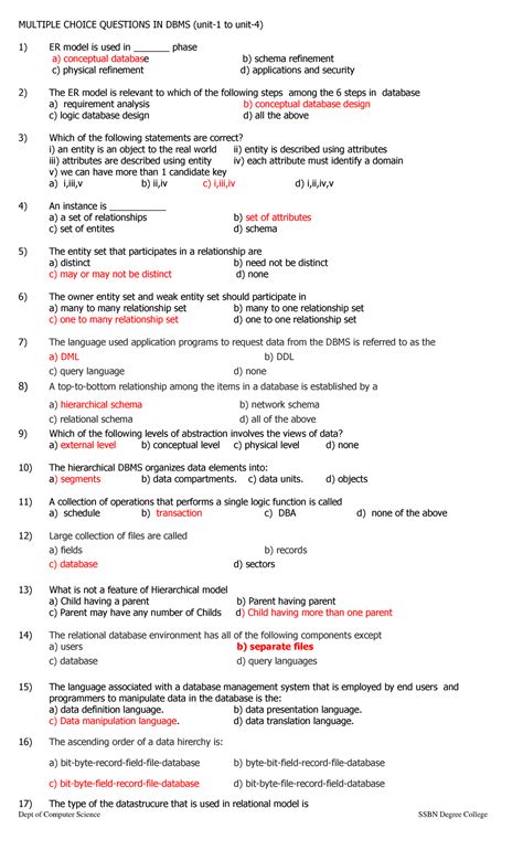 Rdbms Oracle Multiple Choice Questions And Answers