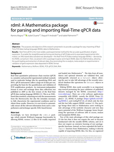 rdml: A Mathematica package for parsing and importing Real …