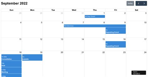 reacteventcalendar examples CodeSandbox