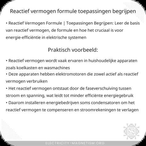 reactief vermogen uitleg