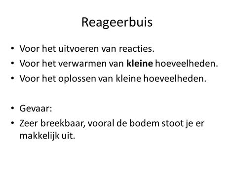 reacties uitvoeren