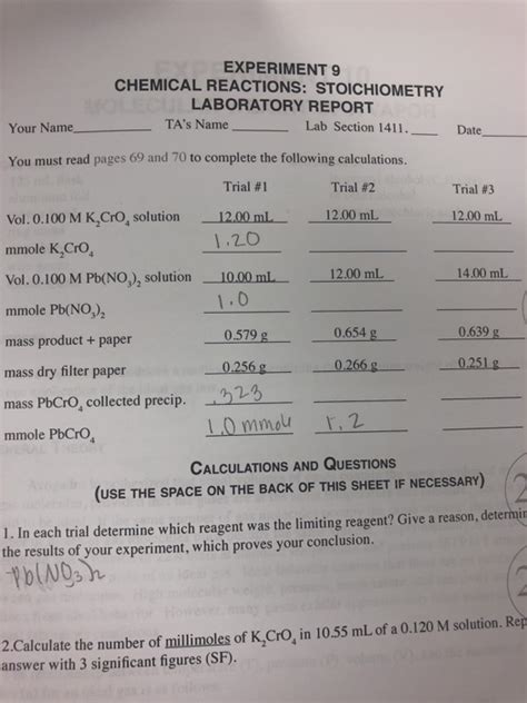 Read Online Reaction Stoichiometry Lab Answers 