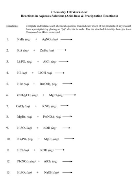 Full Download Reactions In Aqueous Solution Worksheet File Type Pdf 