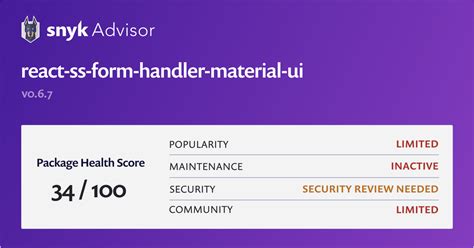 reactmaterialuiformvalidator npm package Snyk