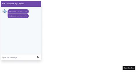 reactnpmsimplechatbot Codesandbox