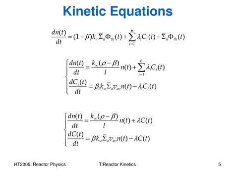 Reactor Diameter Kinetics Equation