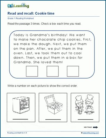 Read And Recall Worksheets K5 Learning Read And Recall Worksheet - Read And Recall Worksheet