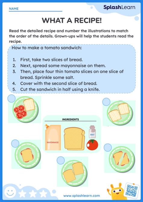 Read And Sequence The Recipe Ela Worksheets Splashlearn Read And Sequence Worksheet - Read And Sequence Worksheet