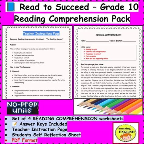Read And Succeed Comprehension Read Succeed