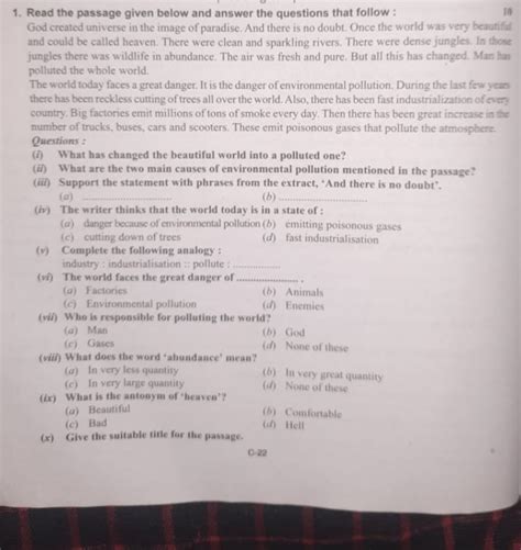 Read The Passage Given Below