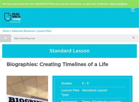 read write think biography timeline activities