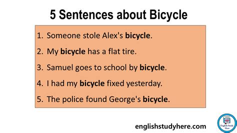 Reading 5 Sentences About Bicycle - 5 Sentences About Bicycle