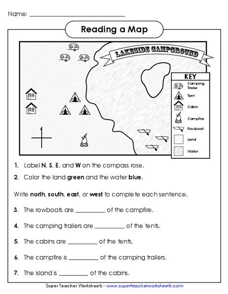 Reading A Map Worksheets 99worksheets Read A Map Worksheet - Read A Map Worksheet
