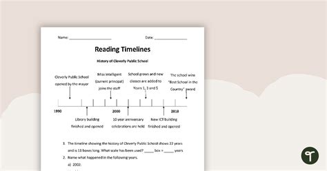Reading And Constructing Timelines Worksheets Teach Starter 2nd Grade Timeline Worksheet - 2nd Grade Timeline Worksheet