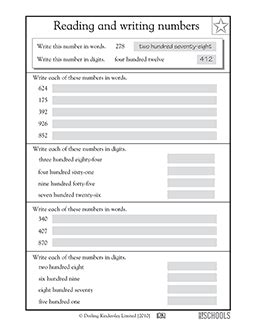 Reading And Writing Numbers 2nd Grade Math Worksheet Read And Write Numbers Worksheet - Read And Write Numbers Worksheet