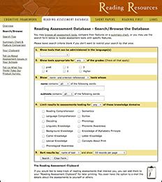 Reading Assessment Database For Grades K 2