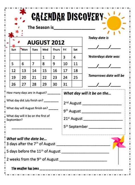 Reading Calendar Worksheets With Word Problems Math Worksheets Calendar Worksheet For 1st Grade - Calendar Worksheet For 1st Grade