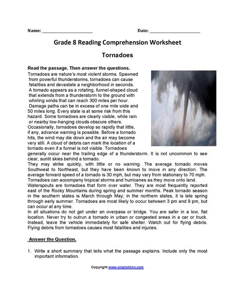 Reading Comprehension 4 Worksheet For 8th 10th Grade Reading Comprehension Worksheet 8th Grade - Reading Comprehension Worksheet 8th Grade