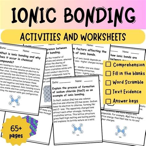 Reading Comprehension On Ionic And Covalent Bonds For Middle School