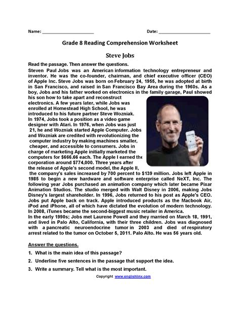 Reading Comprehension Worksheet 8th Grade   Reading Comprehension Worksheets Pdf Grade 9 - Reading Comprehension Worksheet 8th Grade