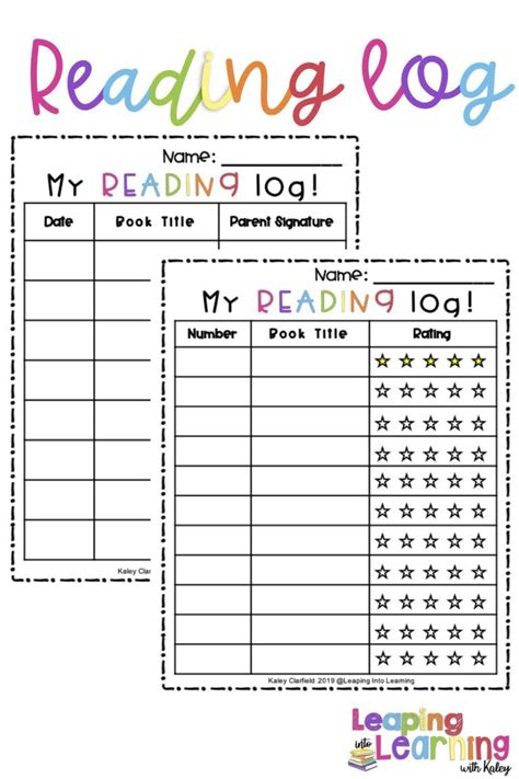 Reading Log Template Kindergarten   Free Printable Reading Logs The Homeschool Daily - Reading Log Template Kindergarten