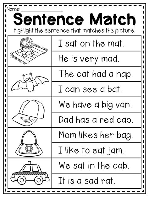Reading Sentences Worksheets For Kindergarten K5 Learning Sentences In English For Kindergarten - Sentences In English For Kindergarten