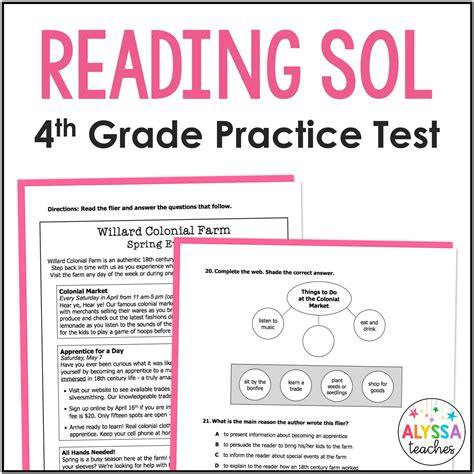 Reading Sol Practice Test 11th Grade