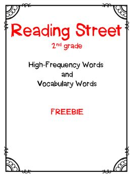 Reading Street 2nd Grade High Frequency Words Tpt Reading Street 2nd Grade - Reading Street 2nd Grade