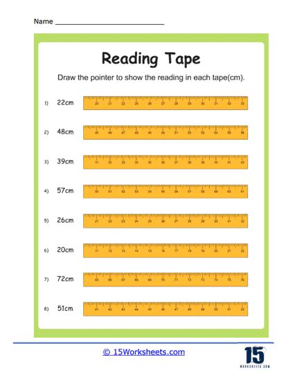 Reading Tape Measures Worksheets 15 Worksheets Com Tape Measure Worksheet - Tape Measure Worksheet