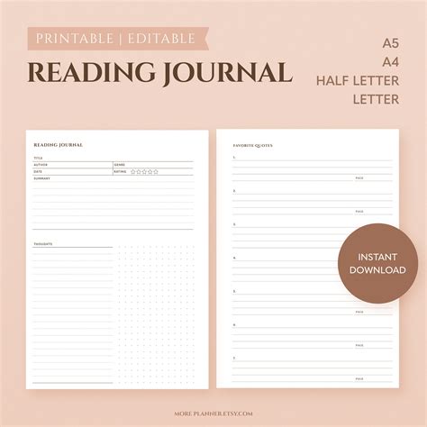 Full Download Reading Journal For Book Lovers 