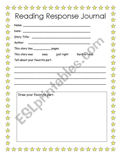 Full Download Reading Response Journal Worksheet 