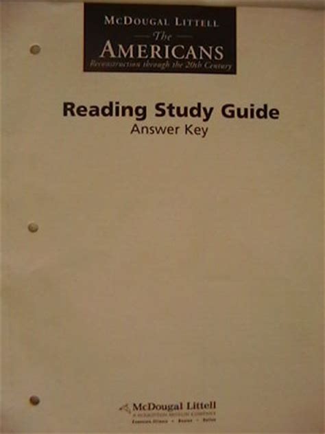Read Reading Study Guide Answer Key The Americans 